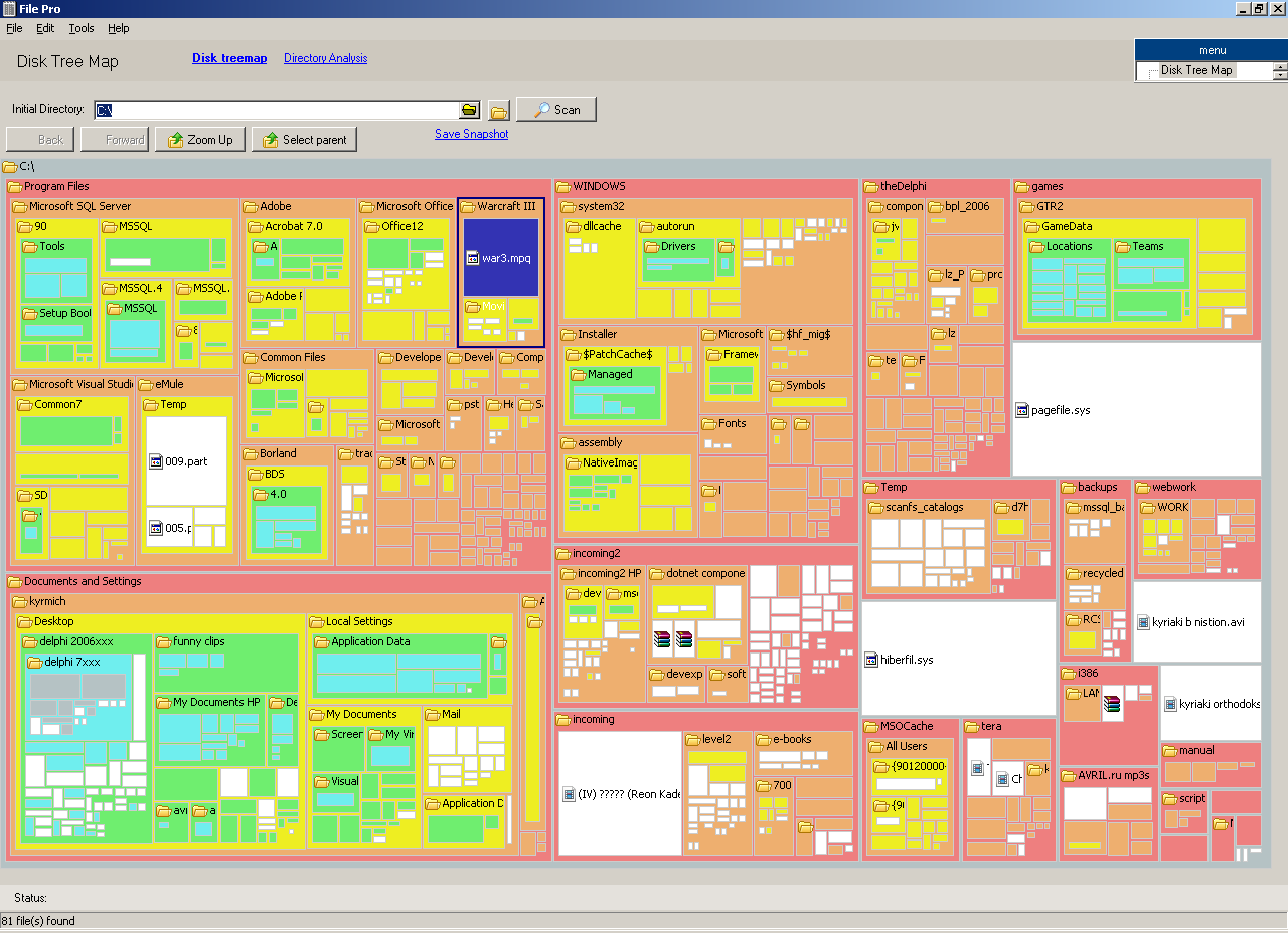 Disk treemap